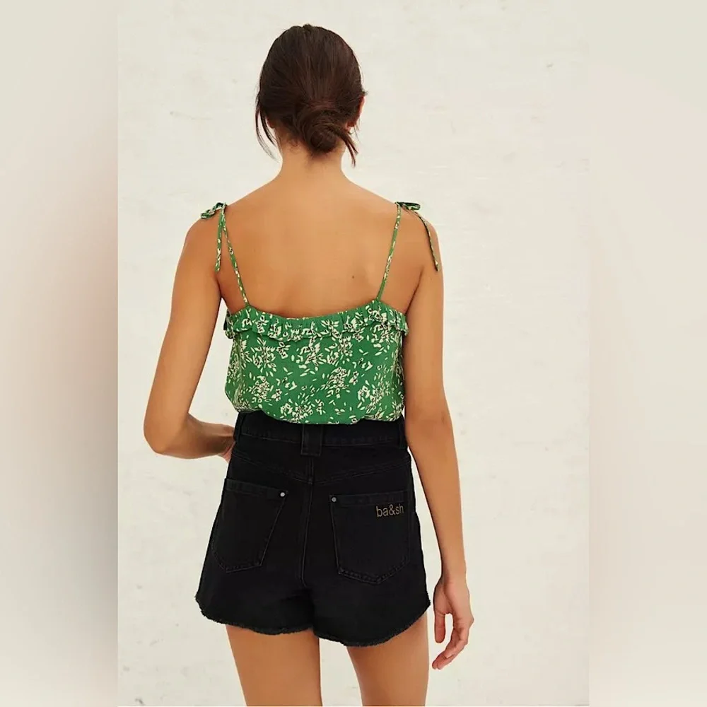 BA&SH Bloomingdales Veda Green Floral Top Size M Spring Summer Easter Vacation - Picture 2 of 9